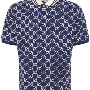 GUCCI GG JACQUARD STRETCH COTTON POLO